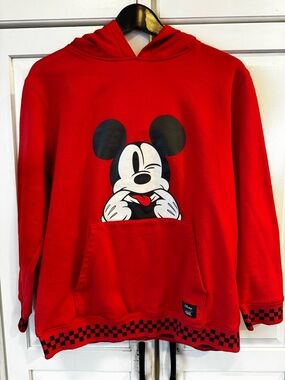 Vans x Disney Mickey‎ Mouse 100th Anniv Red Youth Hoodie; XL